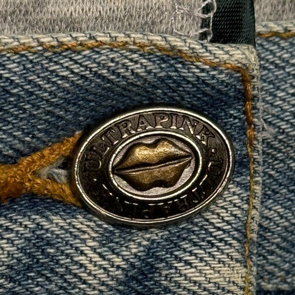 VTG 90s Ultra Pink Romper Womens Sz M Gray Sweatshirt Denim Mini Skirt Y2K - Picture 6 of 12